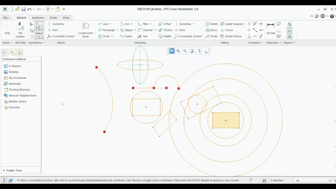 draw a sketch in creo parametric part 1 