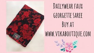 Dailywear faux georgette saree #vikaboutique #dailywearsaree #saree screenshot 5