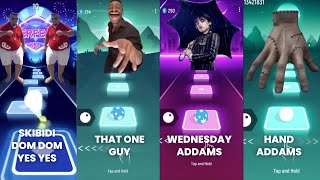 SkibidiDom Dom Yes Yes vs That One Guy vs Wednesday Addams vs Hand Addams | Tiles Hop EDM Rush