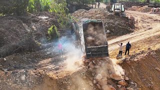 Excellence!! 5Ton Dump Truck Working Drive Back Unloading At Slope And Dozer Shantui Pushing Stone by Machines TV 2,175 views 11 days ago 54 minutes