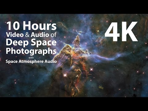 10 hours Deep Space Photographs & Space Atmosphere audio relaxing, meditation nature