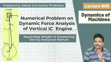 Lecture 8: Numerical Problem on Dynamics Force Analysis of Vertical Engine | Analytical Method| DOM