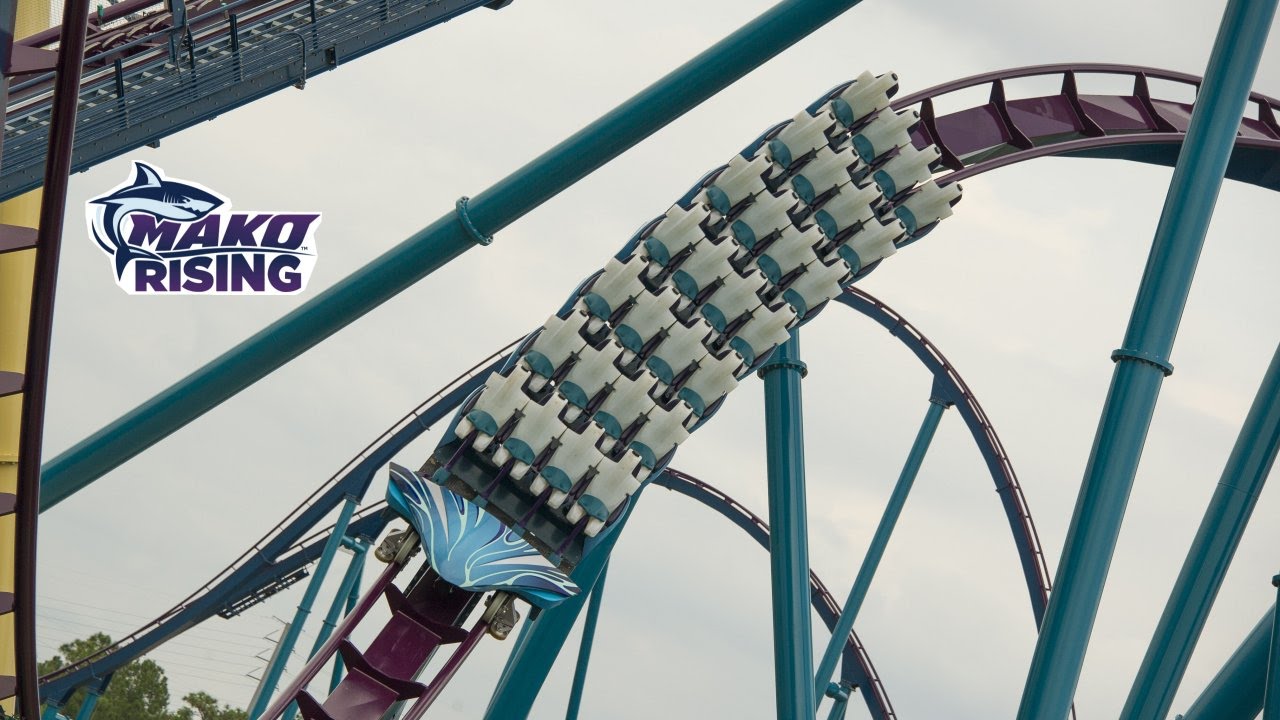 SeaWorld Orlando Mako 1st Test Run POV Social Media Music Promo + Hi-Res Photos Hyper Roller Coaster belligerent