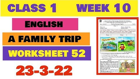Class 1 English Week 10 worksheet 52 English week 10 answer class 1 Reading Campaignweek  10