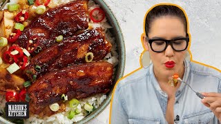 Sticky slow-cooked pork WITHOUT the slow cooking 💯 | Sticky BBQ Pork Rice Bowl | Marion's Kitchen