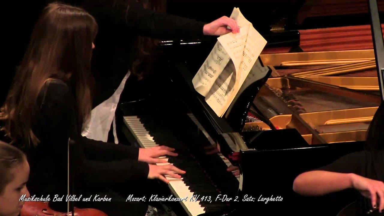 Mozart Klavierkonzert FDur KV 413, 2. Satz Larghetto YouTube