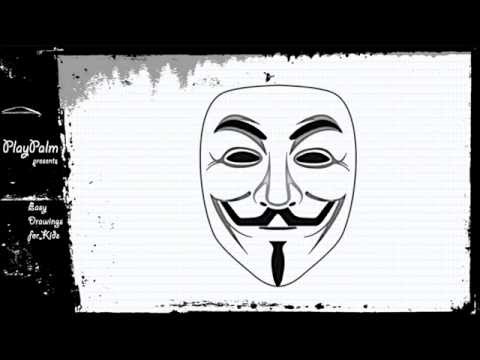 Draw The Guy Fawkes Mask Anonymous Mask Drawing Youtube - roblox mask drawing hacker mask