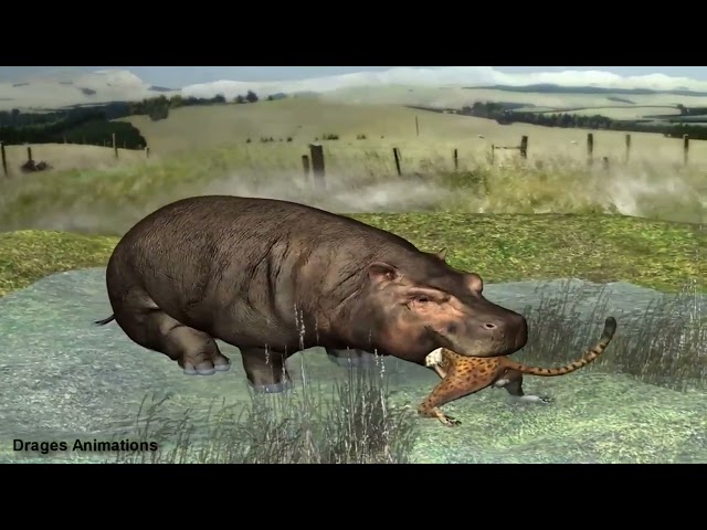 Dangerous Water   Hippo vs Cheetah Vore Animation REMAKE Quality render+Sound class=