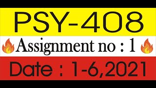 PSY 408 # assignment no 1 # solution # Distance study center