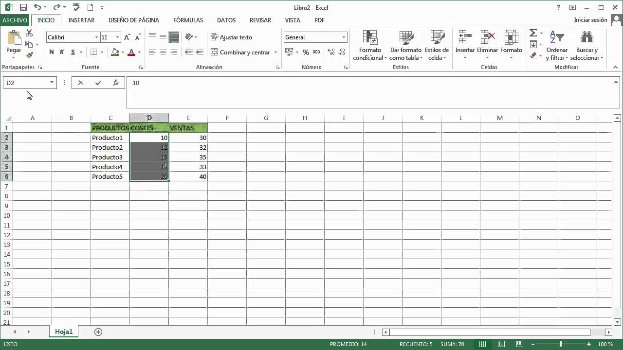 Trabajar Con Rangos En Excel 2013 Youtube