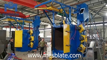 Spinner Hanger Type Shot Blasting Machine Manufacturing / Double Hanger Hook Blasting Equipment