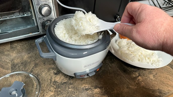 BLACK+DECKER 3-Cup White Rice Cooker with Steaming Basket and Non