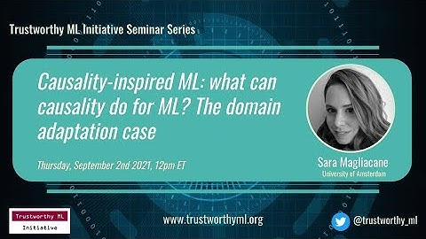 TrustML Seminar: Sara Magliacane on "Causality-inspired ML: what can causality do for ML?"