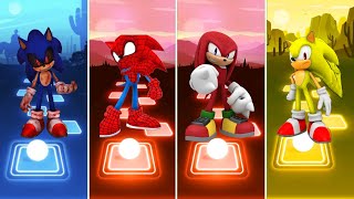 Sonic Exe 🆚 Spiderman Sonic 🆚 Knuckles Sonic 🆚 Super Sonic THE hedgehog | Tiles Hop EDM Rush