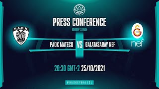 Paok Mateco V Galatasaray Nef - Press Conference Basketball Champions League 2021-22