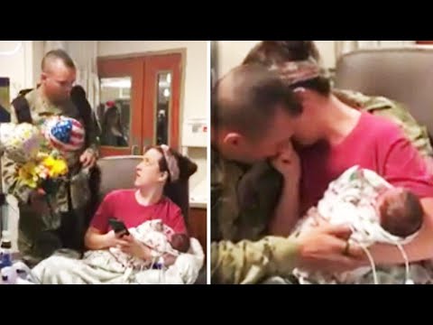 Military Dad Surprises Wife in NICU Days After She Had Twins