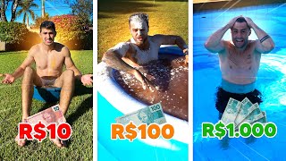 PISCINA DE 10R$ VS PISCINA DE 100R$ VS PISCINA DE 1000R$!!