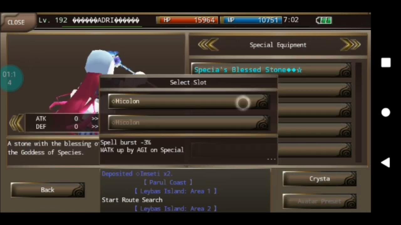 Iruna Online My Equipment And My Stats Of My Magic Ninja ️😍 😘Android