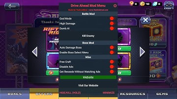 Drive Ahead V3.19.1 Mod Menu | Free Craft God Mod High Damage Kill Enemy Dumb AI Damage Boss No Ads