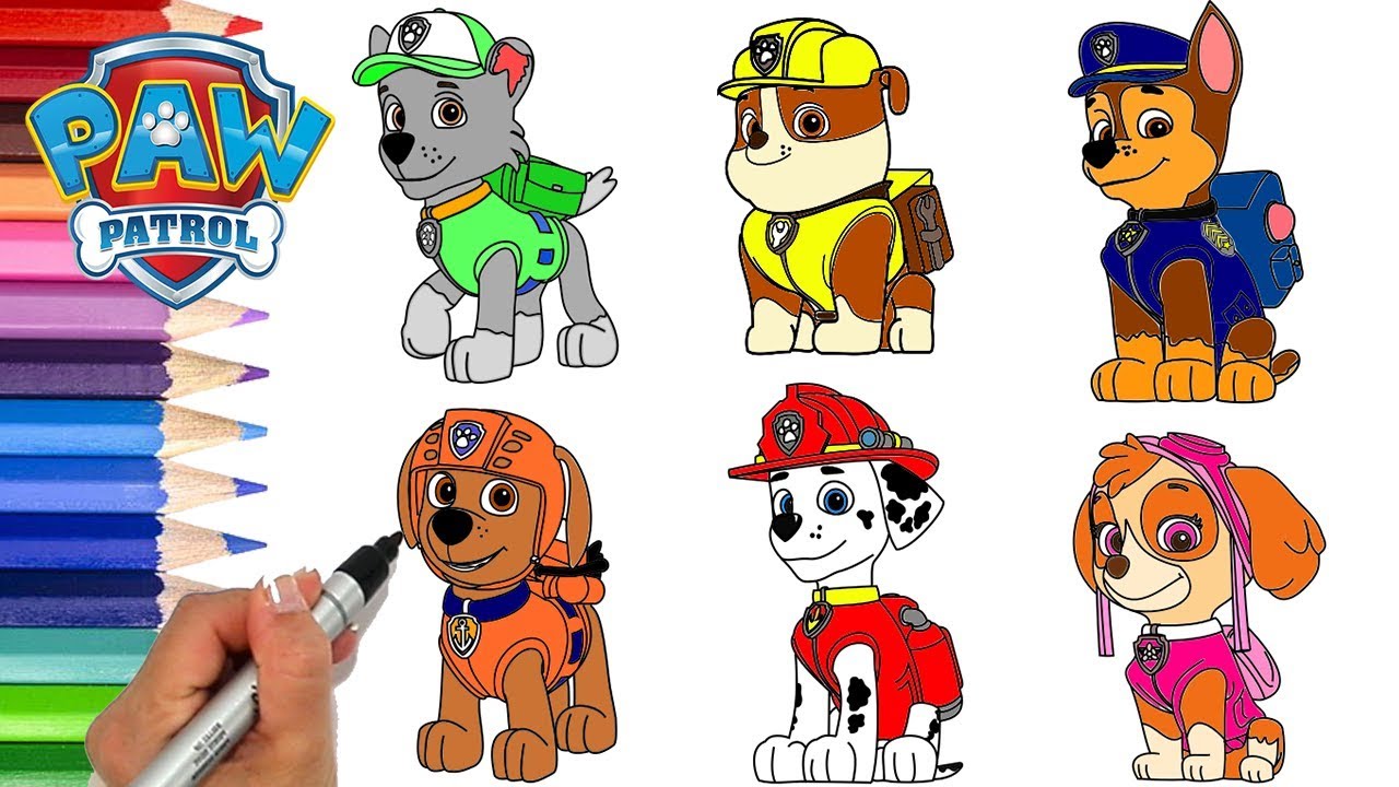 Paw Patrol Coloring Book Compilation Episode Chase Skye