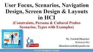 HCI 4.3 User Focus, Scenarios, Navigation Design, Screen Design & Layouts in HCI.