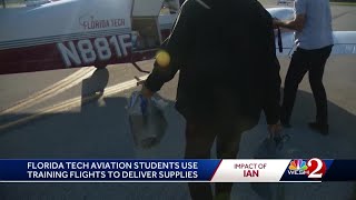 Florida tech aviation students use training flights to deliver hurricane relief supplies