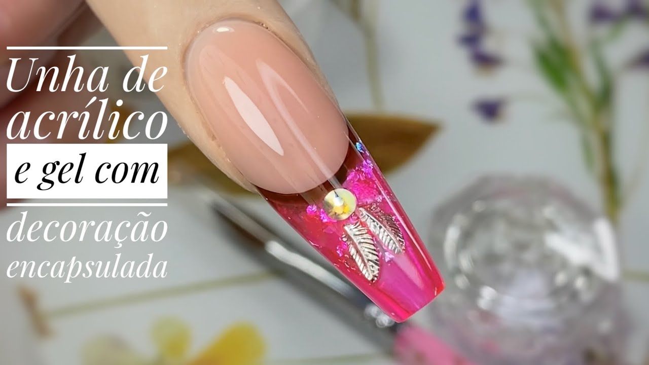 Акриловый гвоздь с инкапсулированным декором / Акриловый гвоздь для начинающих