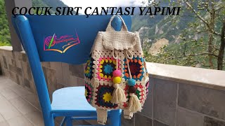 Örgü Çocuk Sırt Çantası Knitting Childrens Backpack