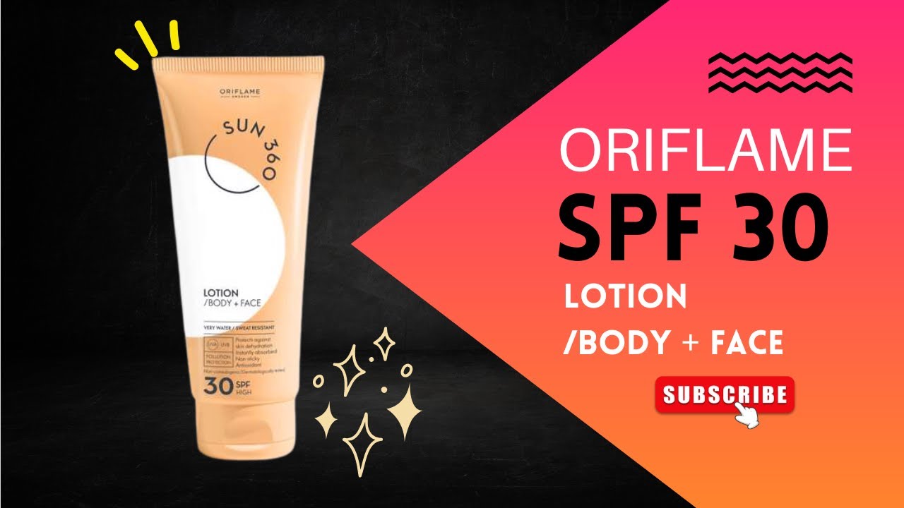 Oriflame SPF30 Sunscreen Lotion for Body & Face Water Resistant Non
