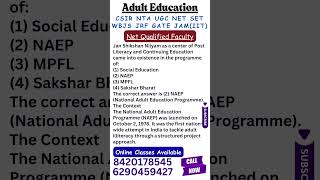 UGC NET Adult Education I Net Qualified Faculty I Online Class Available #tourism #jrf #shorts
