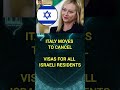 ITALY MOVES TO CANCELVISAS FOR ALL ISRAELI RESIDENTS || #islamicshorts #youtubeshorts