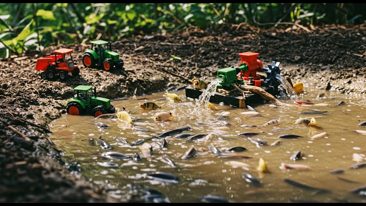 The Creative Tractor And Water Pump Fishing – Fun & Genius Hack!