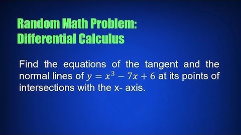 Random Math Problem: Differential Calculus