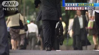 完全失業率3カ月ぶり改善　消費者物価指数は横ばい(15/08/28)
