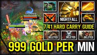 7.41 HARD CARRY GUIDE Nightfall Alchemist | 999GPM 100% Farming Like A Machine DotA 2