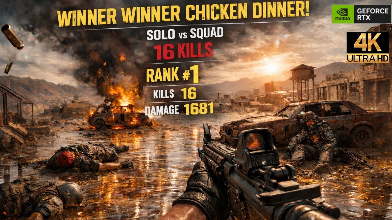 PUBG PC : SOLO VS SQUAD | MIRAMAR 16 Kill Chicken Dinner🤯🔥