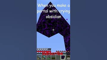 when you make a portal with crying obsidian  #minecraft #minecraftmeme #funny #memes #meme #shorts