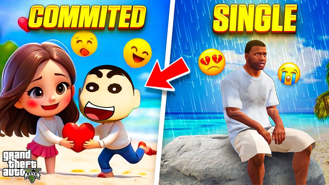 Shin chan Committed Life Vs Franklin Single Life in Gta 5 in Telugu