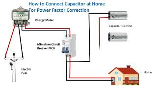 How Capacitor connected at home for power factor correction..Saving electricity at home