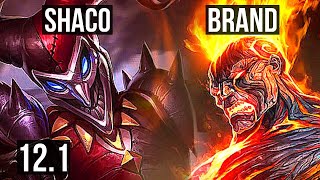 SHACO vs BRAND (JNG) | Rank 1 Shaco, 4/0/2 | NA Grandmaster | 12.1