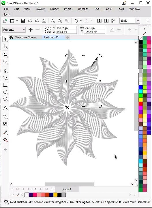 Flower Shape Design | Blend Tool #coreldraw