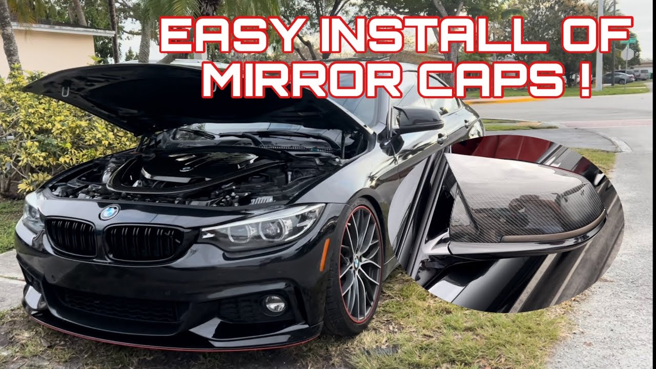 Real 3K Carbon Fiber M4 Style Mirror Cover Caps For BMW F32 F33 F36 4-Series 2014-2017 - Gloss Finish, Left & Right