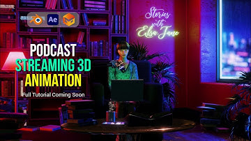 Podcast Streaming 3D animation created in blender (Eevee Render) and after effects