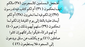 سورة القلم من 35 إلى 42