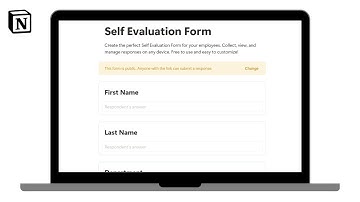 Self Evaluation Form | How to keep track of self evaluations in @Notion