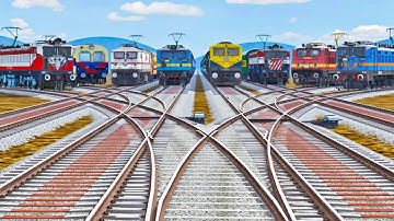 HIGH SPEED TRAINS CROSSING EACH OTHER ON BUMPY RISKY RAILROAD :-: BeamNG.Drive | Train simulator