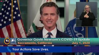 Governor gavin newsom provides an update on the state's response to
covid-19 outbreak. recorded july 1, 2020 in sacramento, california.
for more informat...