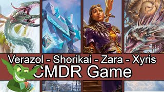 Everything is Kicker! Verazol vs Shorikai vs Zara vs Xyris #edh #cmdr game play