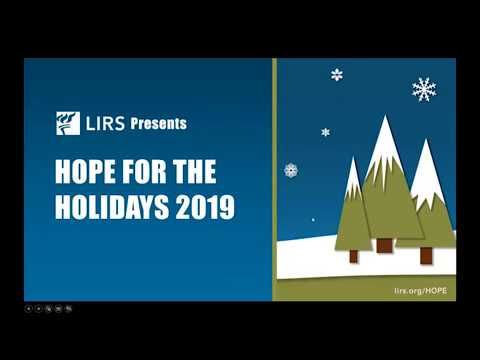 Thumbnail for a video entitled 'WEBINAR: Hope for the Holidays 2019'
