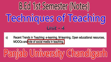 Notes role of social media in teaching b.ed 1st technique of teaching panjab University Chandigarh